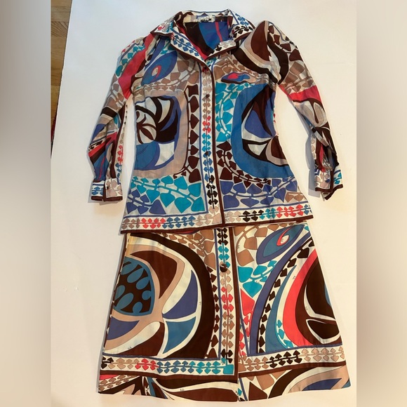 Emilio Pucci Dresses & Skirts - Vintage Emilio Pucci Cotton Blouse Skirt